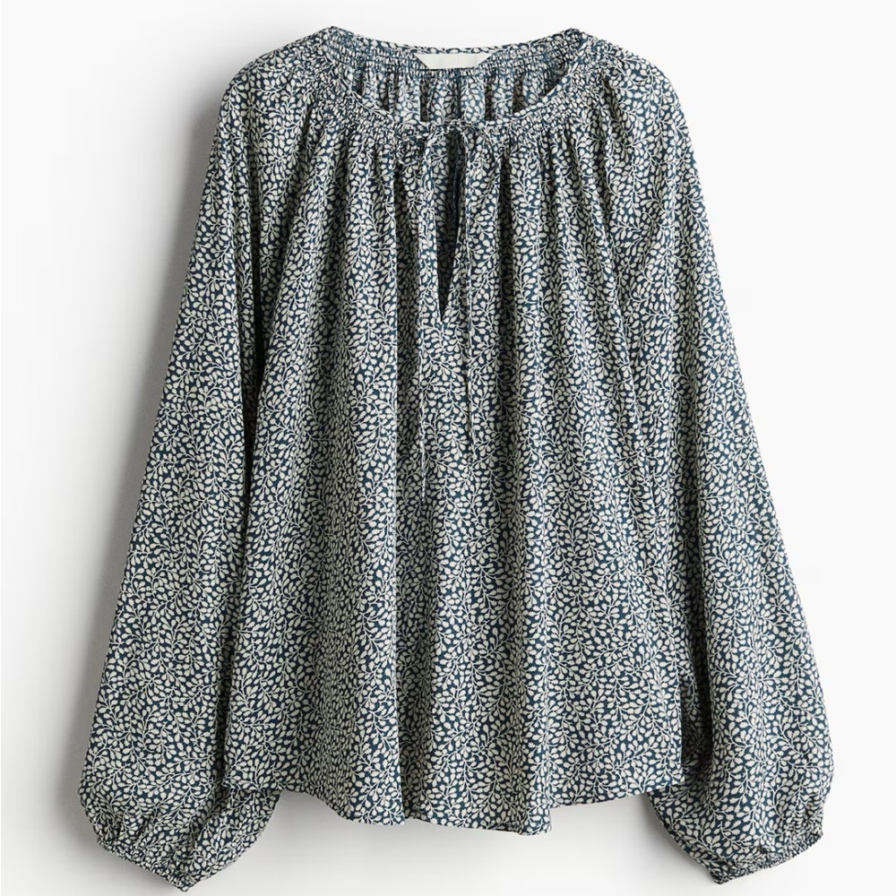 H&M Oversized Crepe Blouse Sz XS